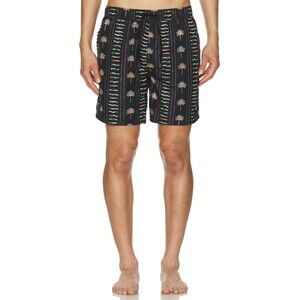 Scotch & Soda Amsterdam Men's All Over Palm Print 6" swim shorts Black Small
